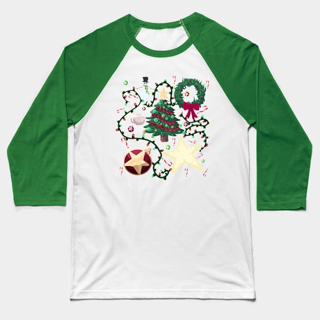 happy holidays Baseball T-Shirt by inkpocket